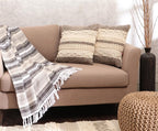 · REDEARTH · Boho Textured Handwoven Throw Pillow Cases - Boho Glam Taupe - Image 2