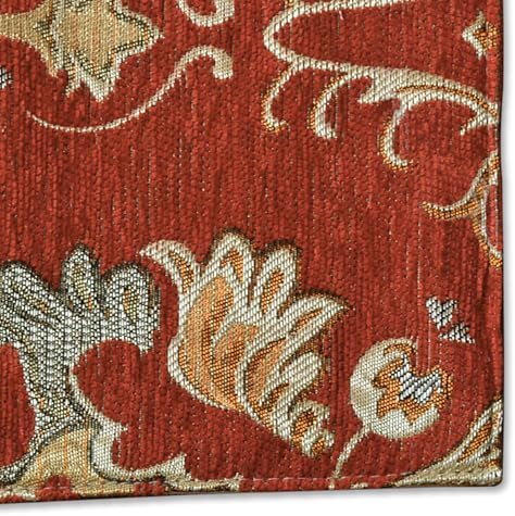 Extra Luxury Dinner Placemats Set of 6,with Vintage Damask Jacquard Design for Dining Room,Living Room,Home Decor,Elegant Beaded Tapestry (X-Red, 6 Piece 13×18 Placemats) - Image 3