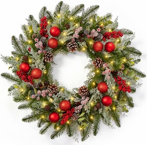 24 Inch Christmas Wreaths for Front Door-Pine Artificial Christmas Wreath by Worthyeah