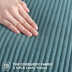 Mecatny Corduroy Decorative Throw Pillow Covers 22x22 Set of 2 Teal - Image 4