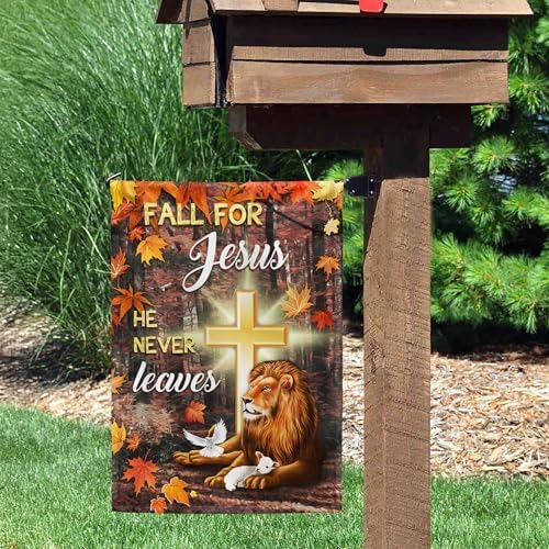 FLAGWIX Christian Fall Garden Flag - Lion of Judah Garden Flags for Outside 11.5" x 17.5" - Christian Gifts for Women Faith, Fall Decorations for Home, Thanksgiving Decorations for Home Decor - Image 2