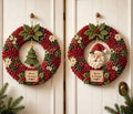 3D Fabric Poke Wreath DIY Kit for Adults Christmas Holiday Decor，2PCS A by Unknown