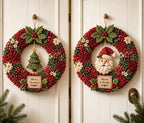 3D Fabric Poke Wreath DIY Kit for Adults Christmas Holiday Decor，2PCS A by Unknown