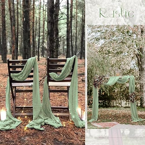 20 Pack Sage Green Table Runner 10Ft Cheesecloth Table Runner Boho Gauze Table Runner Long Cheese Cloth Table Runner Romantic Sheer Fabric Table Runners for Wedding Party Bridal Shower - Image 6