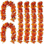 PARTY JOY 6PCS Orange Leaf Garland, 5.6Ft Halloween Garland Artificial Maple Leaf Autumn Hanging Fall Vines Thanksgiving Decorations Fall Decor by Unknown