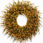 28'' Large Full Boxwood Wreath for Front Door Porch Window（Orange） by CHIYINBAO