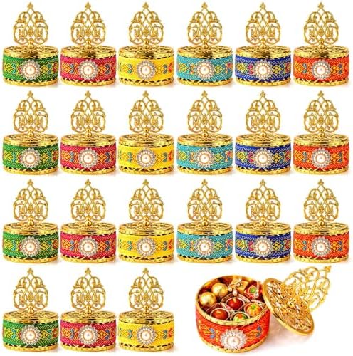Indian Return Gifts Boxes, Diwali Candy Favor, Multicolor, 24 Pcs by Ferrochef