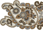 Hand Beaded Ivory Gold Fancy Paisley Runner 13x36 Decor - Image 7