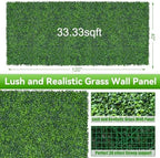 Artificial Boxwood Roll,40x120 in(33.3 sqft) UV-Anti Faux Ivy Grass Wall - Image 2