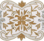 Hand Beaded Silver Gold Ivory Runner 13x36 Holiday Décor - Image 6