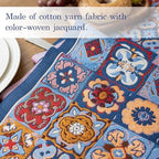 Luxury Vintage Blue Floral Table Runner 83in Long - Embroidery Jacquard Fabric with Multi-Tassels, Dining Room Dresser Decor for Wedding Holiday Party Fireplace (is-Blue, 13.7"x83") - Image 6
