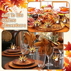 Meanplan 16 Pcs 8 Sets 2-in-1 Turkey Candle Holder Set Turkey Tealight Metal Votive Candle Holders Thanksgiving Table Centerpiece Sitting Standing Turkeys Candlesticks for Home Table Mantle Decor - Image 3