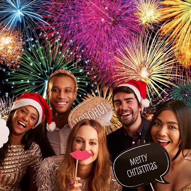 10x8ft Happy New Year Backdrop Sparklers Fireworks Year 2026 Party Decorations Photography Backdrop Grad Graduation Christmas New Year Festival Holiday Celebration Family Backdrop Photo Prop - Image 4