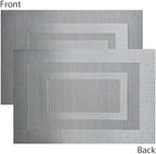 PIGCHCY Placemats Set of 12 Washable Durable Place Mats Vinyl Heat Resistant Non-Slip Table Mats Indoor Outdoor (18 x 12 inches, Silver Black) - Image 3