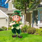 St. Patrick's Day Yard Signs Leprechaun Garden Stakes, 41.3" H Metal St. Patrick's Day Decorations Outdoor, Decorative Irish St. Patrick's Day Garden Sign for Home Party Yard Lawn Patio Porch Decor - Image 4