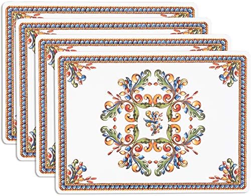 KAF Home Cork Placemats 16 x 12-Inch Set of 4 Chateau (Italian Tile) by KAFHome