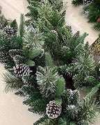 Christmas Garland Pre-lit 9 Ft with 50 Led Lights, Battery Operated Fireplace Stairs Mantle Door Indoor Outdoor, Decorated Pine Cone and Snow Style - Image 5