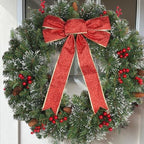 Christmas Wreath Front Door Wreath - 24 Inch Outdoor Christmas Wreath Large Winter Wreath Holiday Xmas Christmas Decoration DiliComing - Image 2