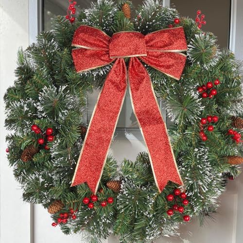 Christmas Wreath Front Door Wreath - 24 Inch Outdoor Christmas Wreath Large Winter Wreath Holiday Xmas Christmas Decoration DiliComing - Image 2