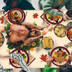 Gatherfun Turkey Thanksgiving Party Supplies Kit, Autumn Disposable Dinnerware Includes, Paper Dinner Plates, Dessert Plates, Napkins, Cups, and Tablecloth, for Fall party Decorations, Serve 25 - Image 5
