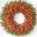 32" Large Artificial Eucalyptus Silk Flower Wreath for Outdoor(Fall Orange) by GLIDLION
