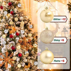 TranquilBliss Christmas Ball Ornaments, 48-Pack, 2.5-Inch, Champagne - Image 4