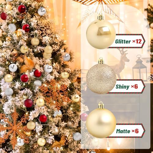 TranquilBliss Christmas Ball Ornaments, 48-Pack, 2.5-Inch, Champagne - Image 4