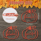 48 Pcs Thanksgiving Wood Grateful Cutout Plate Signs for Family Table - Image 3