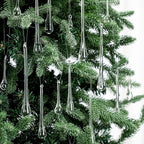 44 Pcs Clear Glass Teardrop Christmas Ornaments,4 Medium Size by LOYIM