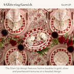 MACKENZIE-CHILDS Set of 4 Napkin Rings, Decorative Napkin-Holder Rings for Cloth Napkins, Glam Up Beaded Tree - Image 3