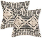 · REDEARTH · Boho Textured Handwoven Throw Pillow Cases - Diamond Medley by REDEARTH