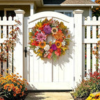 Fall Wreaths for Front Door 24" Vintage Purple Autumn Harvest Wreath - Image 5