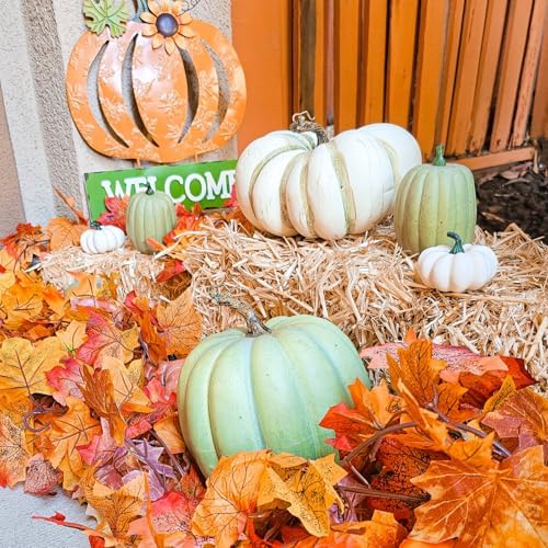 CQURE 8 Pack Fall Leaf Garland, Hanging Fall Vines Autumn Garland Artificial Maple Fall Leaves Thanksgiving Decor for Home Wedding Fireplace Party - Image 3