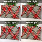 Batmerry Red Gray Modern Plaid Throw Pillow Covers, Black Rhombus Scottish Tartan Decorative Pillow Covers Digital Printing Blended for Couch Sofa Bed Invisible Zipper 24X24 in(Set of 2) - Image 7