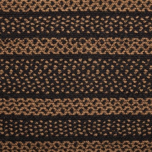 VHC Brands Farmhouse Primitive Jute Black Striped Oval Table Runner Decor 13"x48" - Image 5