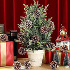 60 Pcs Pine Cones for Christmas Tree 1.38 x 5.1 Inch Frosted Snow Pine Cones Ornaments with Wired Pick for Crafts Holiday Wreath Garland Party Decorations - Image 4