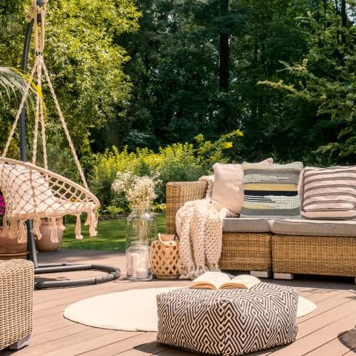Handwoven Boho Throw Pillow Cover 18x18 Pillows for Sofa, Bed and Couch Decorative Knitted Pillow with Tufted Accents Cotton/Wool Home Decor, Limited Edition (1 Piece) - Image 3