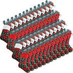 Syhood 48 Pcs 9 Inch Christmas Mini Stockings Small Plaid Stocking Bulk by Syhood