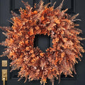 26" Artificial Fall Eucalyptus & Fern Wreath for Front Door Decor(Orange) by VIERENA