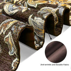 Dark Brown Table Runners 120" Thick Chenille with Europe Floral Pattern - Image 6