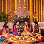 Suncalla 5 Pcs 5 ft Diwali Marigold Garland for Pooja Decor, Yellow - Image 5
