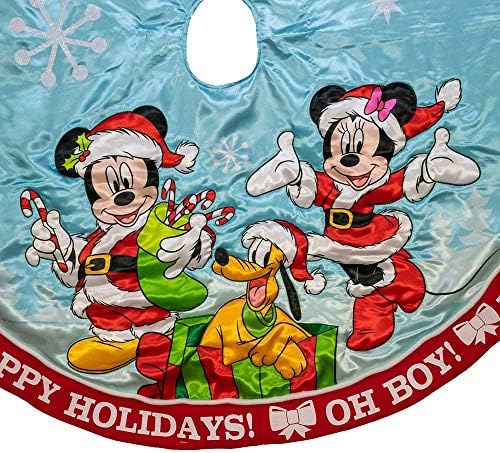 Kurt Adler DN7166 48" Mickey & Minnie Print Satin Treeskirt,Multicolor - Image 3