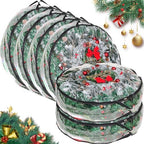 Shappy 6 Pcs 36 Inch Clear Wreath Storage Bags PVC Waterproof, Black by Shappy
