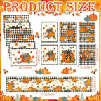 Newtay 13 Pcs Fall Pumpkin Table Runner Placemat and Dining Chair Cover Set - Image 2