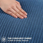 Mecatny Corduroy Decorative Throw Pillow Covers 26x26 Set of 2 Navy Blue - Image 4