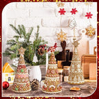 Simgoing 3 Packs Gingerbread Christmas Tree Figurines Resin Tabletop Decor - Image 5