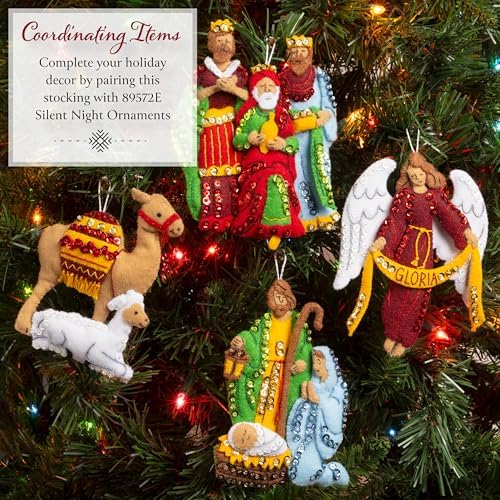 Bucilla Felt Applique 18" Stocking Making Kit, Treasure of Kings, Perfect for DIY Arts and Crafts - Image 4