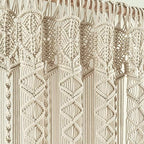Lush Decor Boho Macrame Textured Cotton Window Curtain Panel Single 40" W x 63" L Neutral - Macrame Curtains for Windows, Room Divider, Boho Wall Decor - Image 3