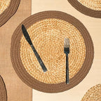Chardin Home Verona Round Woven Jute Cotton Placemat, Set of 4, 14 Inch - Image 2