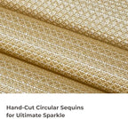 Leetaltree Woven Vinyl Placemats Set of 12, Gold Sequin - Image 4